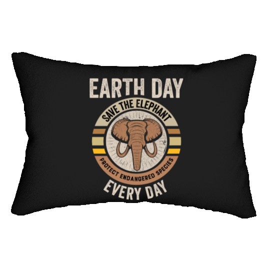 Save The Elephant Protect Endangered Species Earth Lumbar Pillows