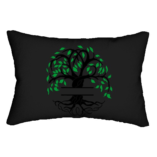Yggdrasil the tree of life with nameplate Lumbar Pillows
