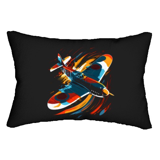 Spitfire Airplane Pilot Aviator Military Warbirds Lumbar Pillows