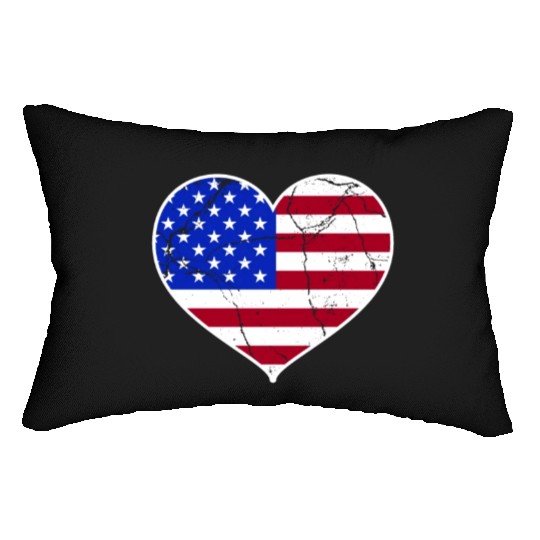 Love America Flag Independence Day USA Patriots Lumbar Pillows