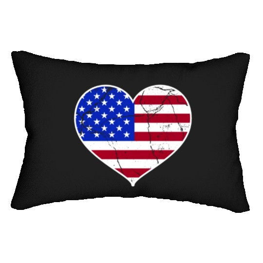 Love America Flag Independence Day USA Patriots Lumbar Pillows