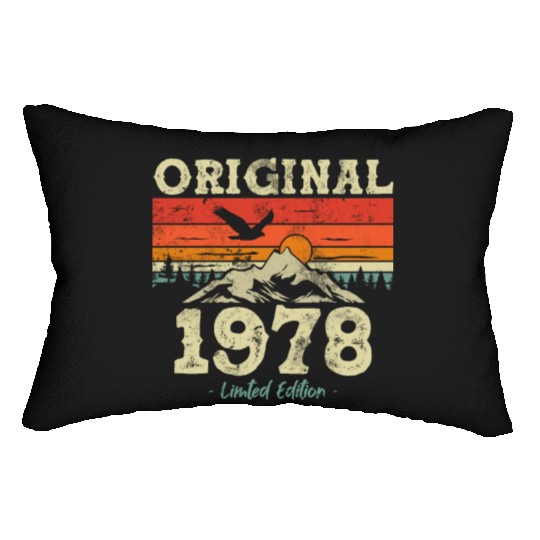 Vintage and Retro 1978 Birthday Gift Lumbar Pillows