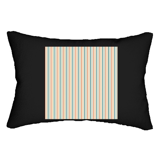 Orange Teal Stripes Lumbar Pillows