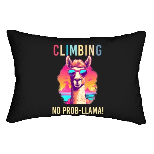 Funny Alpaca with Sunglasses - No Prob-llama Lumbar Pillows