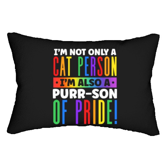 I'm Not Only a Cat Person I'm Rainbow Cat Lover Lumbar Pillows