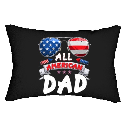 All American Dad US Patriots Fathers America Party Lumbar Pillows