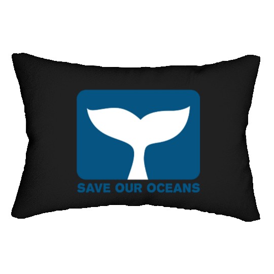 Save Our Oceans red summer Lumbar Pillows