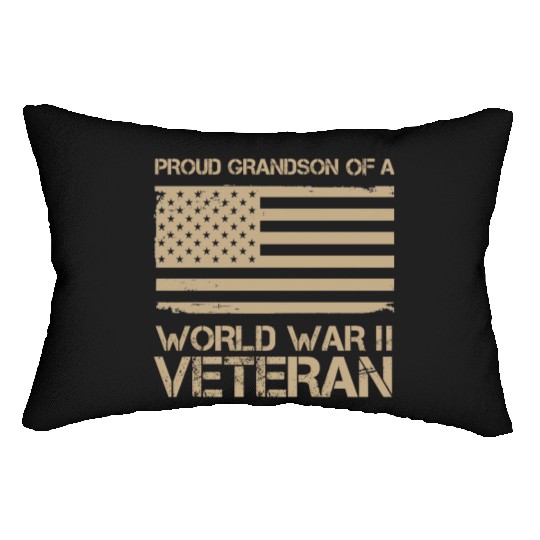 Proud Grandson of a World War II Veteran Lumbar Pillows