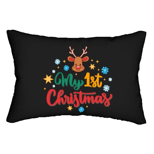 My first Christmas green Lumbar Pillows