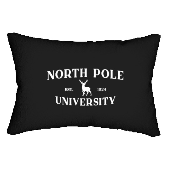 North Pole University - Reindeer - Merry Christmas Lumbar Pillows