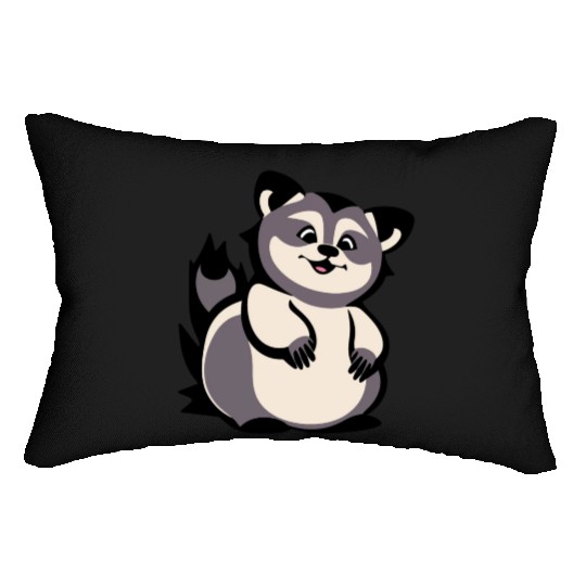 Simply cute raccoon Lumbar Pillows
