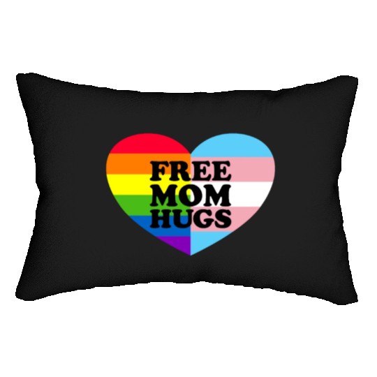 Free Mom Hugs Gay Pride Trans Flag LGBTQ Free Hugs Lumbar Pillows