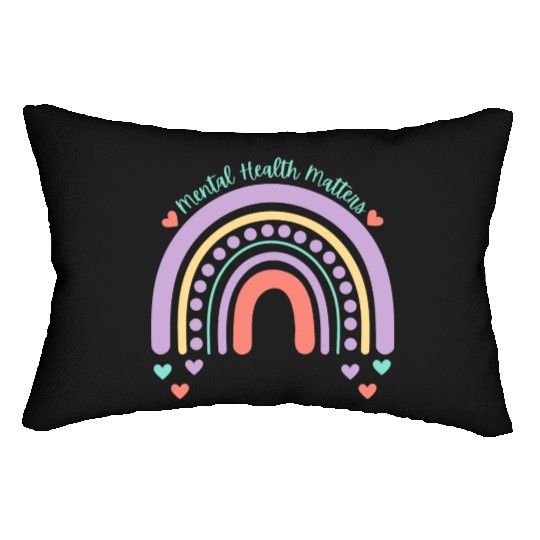 Mental Health Matters | Rainbow Peach Candy Lumbar Pillows