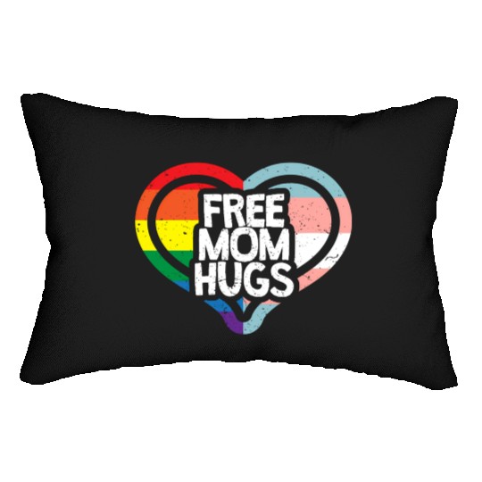 Free Mom Hugs Rainbow Pride Lumbar Pillows