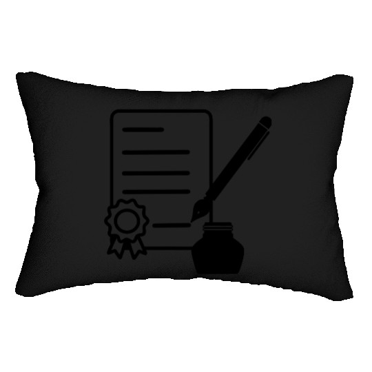Contract with wax seal, ink pen, Lumbar Pillows