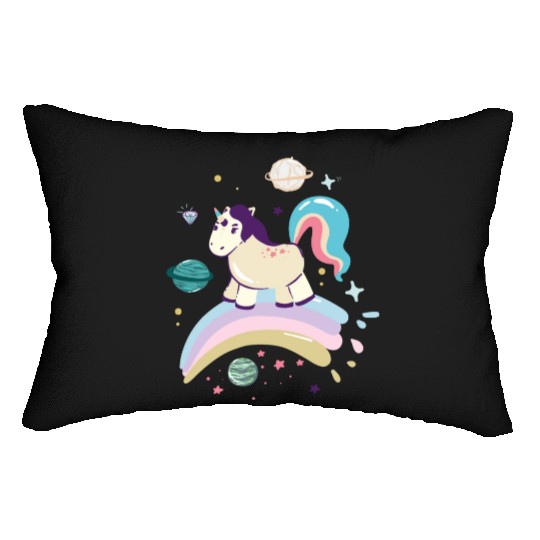 Unicorn rainbow Lumbar Pillows