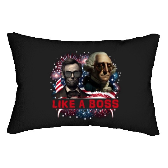 Lincoln & Washington Like a Boss Independence Day Lumbar Pillows