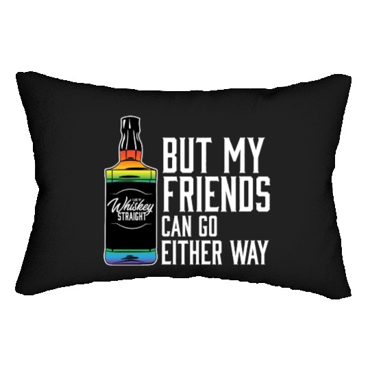 Proud Ally LGBT I Like My Bourbon Straight LGBTQ Lumbar Pillows