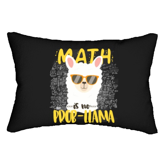 Math Is No Probllama Llama Alpaca Back To School C Lumbar Pillows