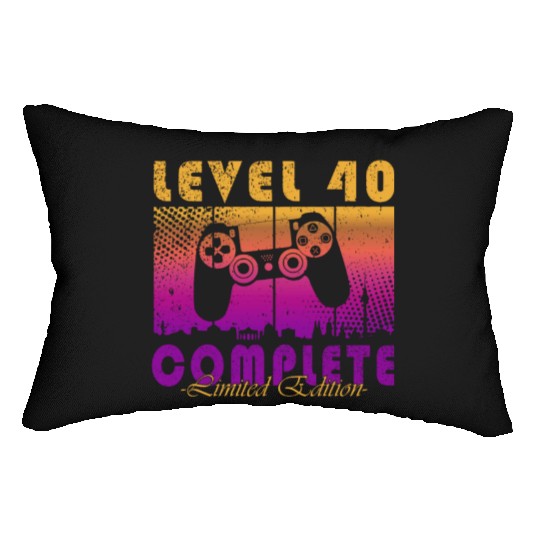 40th Birthday Gaming Level 40 Complete Gamer Lumbar Pillows