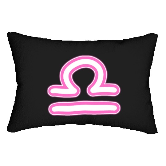 Libra Zodiac Sign Neon Pink Lumbar Pillows