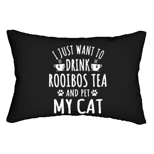 Rooibos Tea And Cat Owner Cats Lover Lumbar Pillows
