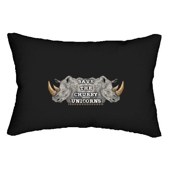 Save The Chubby Unicorns Rhinoceros Design Lumbar Pillows