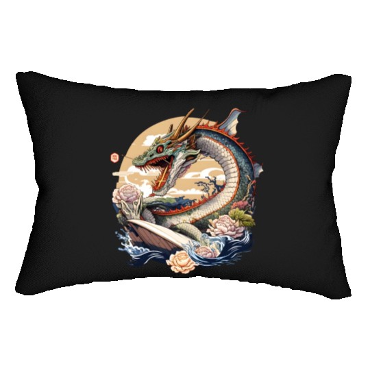 Angry Dragon Retro Anime & Fantasy Lover Japanese Lumbar Pillows