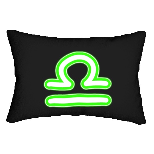 Libra Zodiac Sign Neon Green Lumbar Pillows