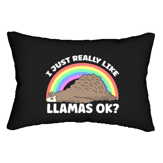 I Just Really Like Llamas Ok Llama Animal Cute Lumbar Pillows