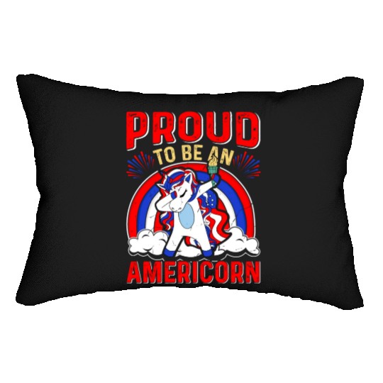 Proud to be an Americorn Unicorn Independence Day Lumbar Pillows