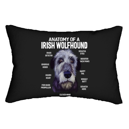 Anatomy of a Irish Wolfhound Dog Funny Gift Lumbar Pillows