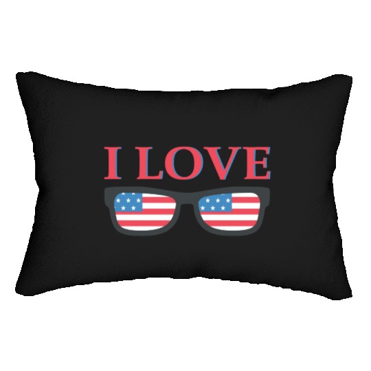 I Love America Lumbar Pillows