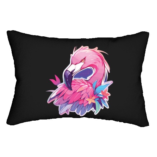 Flamingo Party Neon Flamingo Flamingos Lumbar Pillows