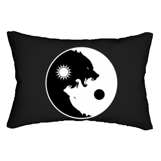 Yin Yang Wolf Spirits Lumbar Pillows