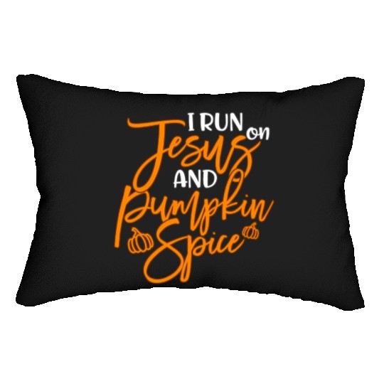 Running I Run On Jesus And Pumpkin Spice Lumbar Pillows