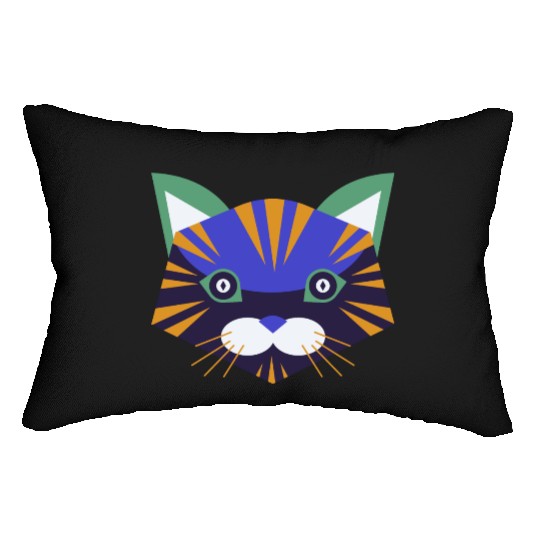 Colorful Cat Face Lumbar Pillows
