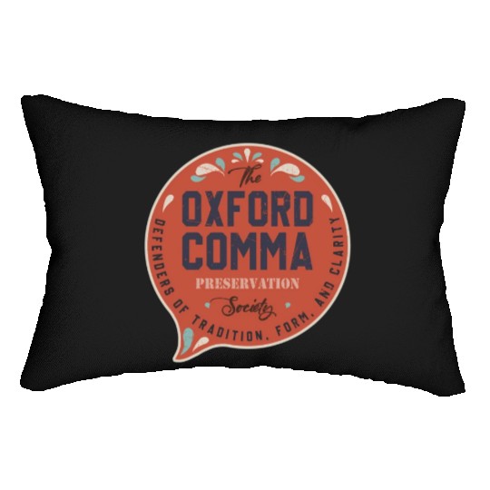 The Oxford Comma Preservation Society Team Oxford Lumbar Pillows