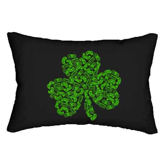 Gamer Game Shamrock St Patricks Day Irish Lumbar Pillows