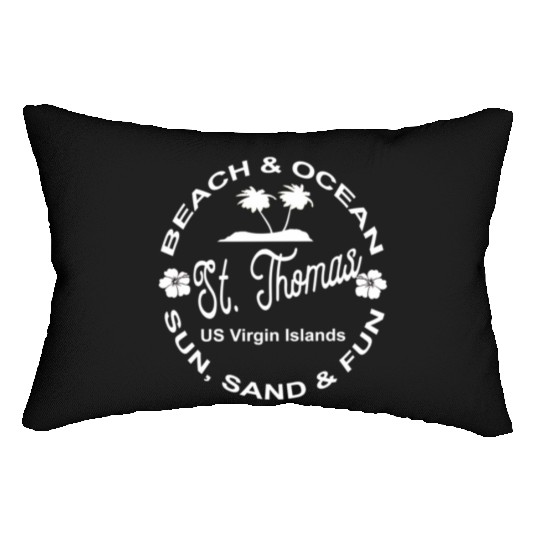 Tropical Beach Ocean St Thomas Us Island Lumbar Pillows