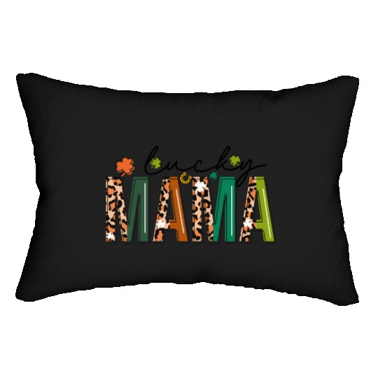 St Patrick'S Day Leopard For Mom Grandma Lucky Mam Lumbar Pillows