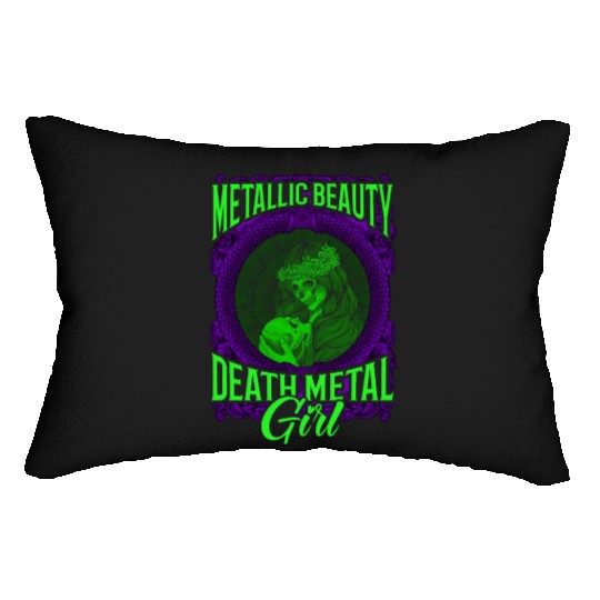 Goth Rock Satan Girl Woman Festivals Death Metal Lumbar Pillows