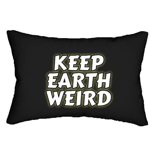 DESIGNKeep Earth Weird solid white humor Copy Lumbar Pillows