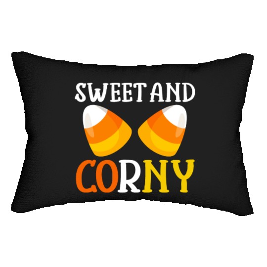Halloween Design Candy Corn Sweet And Corny Lumbar Pillows