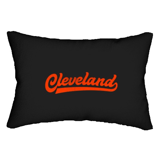 I Love Cleveland Ohio Sports Script Lumbar Pillows