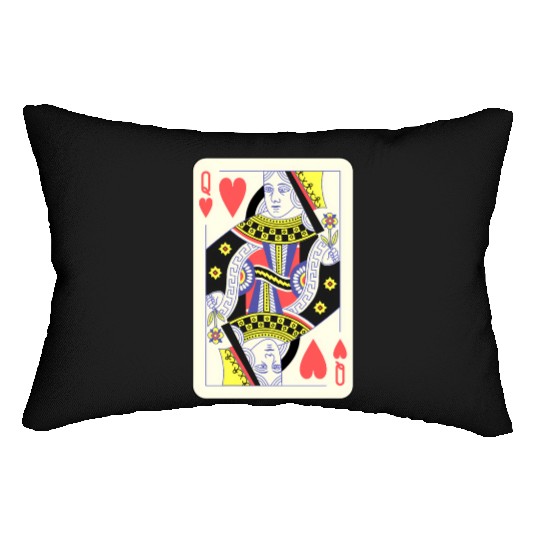 Queen Of Hearts Playing Card Halloween Lumbar Pillows
