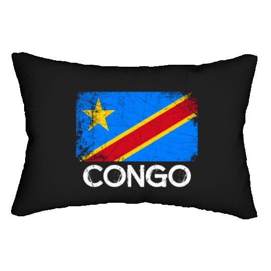 Congolese Flag Made In Congo Lumbar Pillows