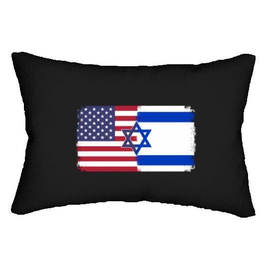 Israel Usa Flag Lumbar Pillows