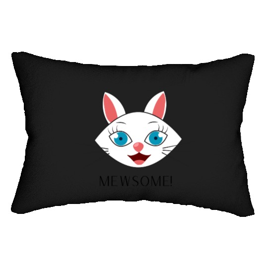 Mewsome White Cat Face Lumbar Pillows