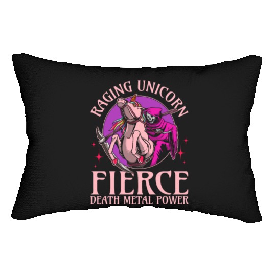Goth Rock Satan Unicorn Festivals Death Metal Lumbar Pillows